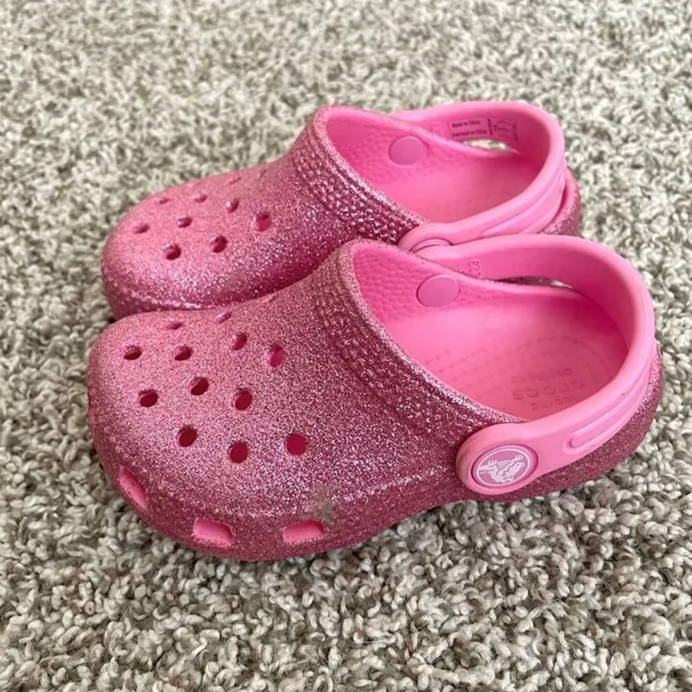 Size 8 / Toddler Girl Glitter Crocs